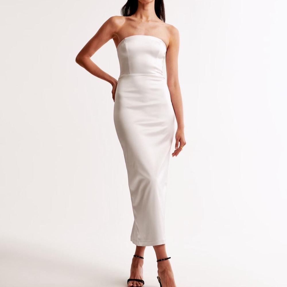 Abercrombie & Fitch White Midi Dress